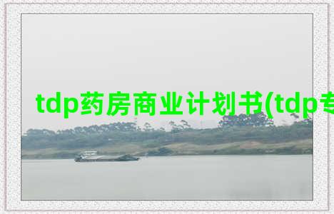 tdp药房商业计划书(tdp专业药房)