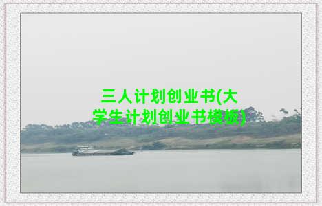 三人计划创业书(大学生计划创业书模板)