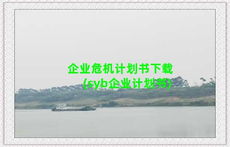 企业危机计划书下载(syb企业计划书)