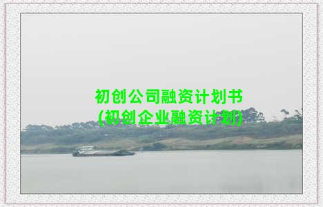 初创公司融资计划书(初创企业融资计划)