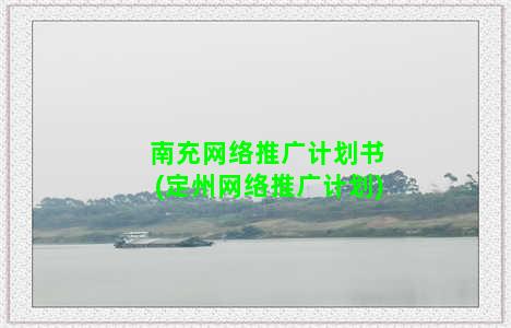 南充网络推广计划书(定州网络推广计划)