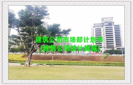 建筑公司市场部计划书(建筑公司加计抵减)