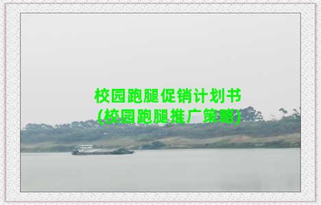 校园跑腿促销计划书(校园跑腿推广策略)